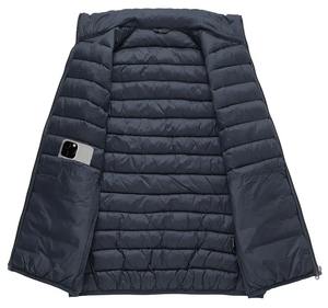 100% poliéster personalizado chaqueta de invierno para hombre chaleco excelente impermeable Puffer capucha extraíble cálido de talla grande sin mangas térmico - Product Image 5