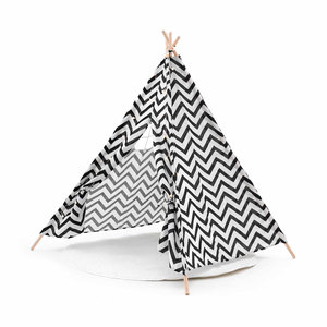 Tienda de campaña Montessori ROBINCOOL con estampado geométrico, luces y alfombra de juego para niños - Product Image 1