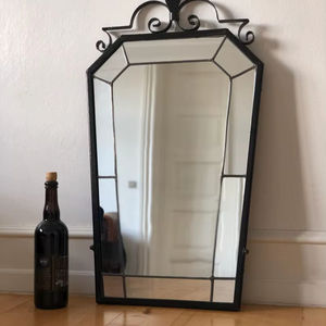 Espejo de mosaico de plata, espejo de mosaico redondo - Product Image 1