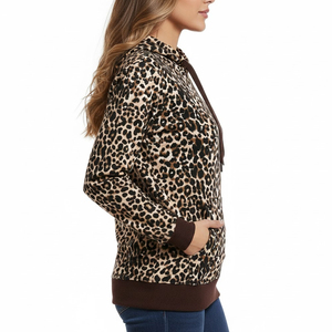 Meilleure fabrication de vêtements, streetwear, sweat-shirts pour femmes, imprimé léopard, sweat-shirts d'hiver en tricot à manches longues pour femmes, en vente - Product Image 3
