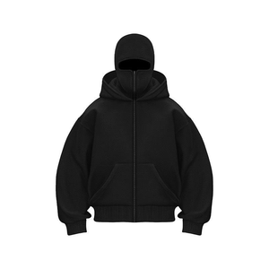 Fashion Autumn New Hooded Sweatshirt Balaclava Custom Balaclava <b>Zip</b> Double Hat Solid Outwear Winter <b>Vintage</b> <b>Zip</b> <b>up</b> <b>Hoodie</b> Men - Product Image 1