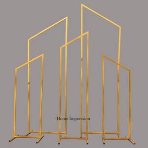 Décoration de mariage de grande taille plaquée or de haute qualité en métal robuste de créateur moderne Fournitures de support de harlow de l'Inde - Product Image 5