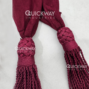 Ceinture de perceuse OEM Cadet Vente en gros Épaule Bordeaux personnalisée Écarlate peignée avec frange Écharpes de bande de défilé de cérémonie - Product Image 3