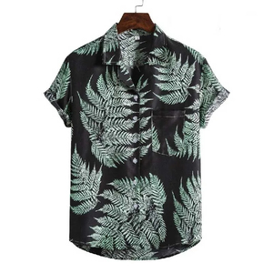 Chemises d'été pour hommes Beach Vacation Short Sleeve Tops Low Prices Chemises de plage imprimées pour hommes Hawaii T-shirt personnalisé pour hommes - Product Image 4