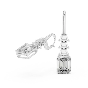 Boucles d'oreilles élégantes en émeraude et diamant avec un design élégant en cascade pour femmes, accessoires - Product Image 6