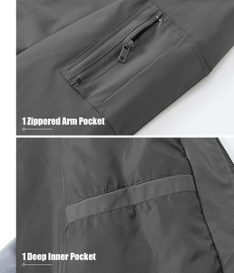 Invierno 100% poliéster nueva chaqueta con cremallera para hombre abrigo de motorista chaqueta de bombardero de moda - Product Image 4