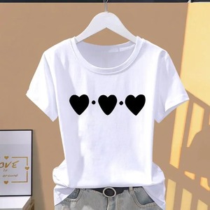 2025 été o-cou femmes haute qualité 100% coton T-shirt élégant Vintage imprimé décontracté goutte épaule Style bouton personnalisable - Product Image 4