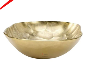 Cuenco de servicio de acero inoxidable con acabado dorado de diseño único para restaurante y bar de hotel - Product Image 1