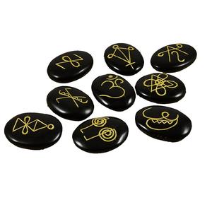 Alta calidad Karuna forma de turmalina negra piedra ovalada 9 piezas Karuna conjunto de piedras preciosas de cristal curativo natural Karuna Set al por mayor - Product Image 3