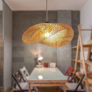 Hot Trend Decor Pendent Hanging Lampshade <b>Cover</b> Cheap Wholesale Hand Woven Natural Bamboo Rattan <b>Lighting</b> - Product Image 4