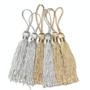 Premium 100% poliéster metálico requisito personalizado Logo al aire libre borla flecos para venta al por mayor encaje - Product Image 4