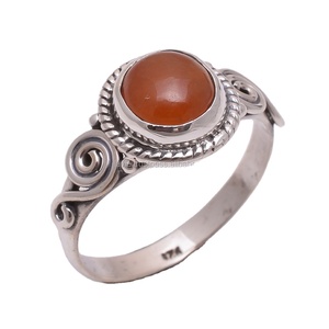 Bagues classiques en cornaline naturelle, bijoux indiens en gros, bagues de mariage et de fête faites à la main en argent sterling 925, fournisseurs - Product Image 1