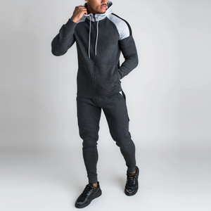 Venta al por mayor de ropa deportiva para hombre con capucha 2 1 Jogger Set Logotipo personalizado Cremallera Chándales Transpirable Tallas grandes Impresión de contraste de secado rápido - Product Image 5