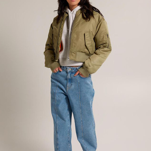 Chaqueta Bomber para Mujer, Personalizable al por Mayor, Transpirable, con Acabado Elegante, Tallas Grandes, Invierno, Secado Rápido, Diseño con Cremallera, Teñido Liso - Product Image 6