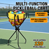 Máquina Lanzapelotas de Tenis Portátil JAS Sports con Estructura de Acero, Capacidad para 120 Pelotas, Mecanismo Plegable Multifuncional, Duradero y Ecológico