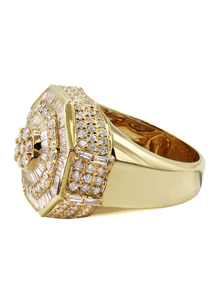 Anillo de Oro de Lujo para Hombre Estilo Hip Hop, 10K, 14K, 18K, Moderno, con Diamantes Cultivados en Laboratorio VVS, Forma Redonda y Baguette - Product Image 4