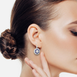 Indian Exporters Sale 14K Gold Plated Metal <b>Earrings</b> 3.53Ct <b>Moissanite</b> Baguette & Round Cut Diamond for Parties Weddings Gifts - Product Image 6