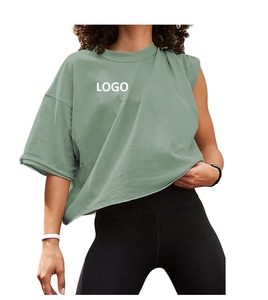 Boxy Fit camiseta en blanco personalizada hombres francés Terry sudor correr deportes entrenamiento gota hombro hombres peso pesado camisetas de gran tamaño - Product Image 3