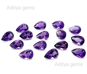 Lupa con forma de pera amatista natural al por mayor, piedras semipreciosas limpias, piedras sueltas, certificado IGI del fabricante Jaipur - Product Image 1