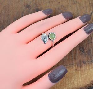 Anillo clásico de plata maciza 925, joyería para mujer, Plata de Ley 925, piedra preciosa de jade verde, estilo bohemio, anillo hecho a mano, regalo para mamá - Product Image 3