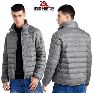 Veste matelassée pour hommes, décontracté, automne hiver, manteau matelassé à capuche solide, vêtements d'extérieur à coupe ample, col montant, en toile - Product Image 3