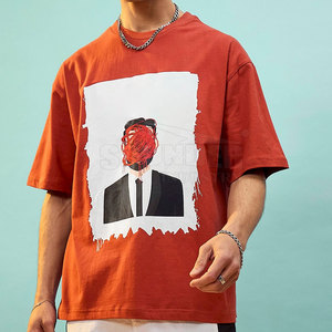 เสื้อยืดออกกำลังกายผ้าโพลีเอสเตอร์/ ผ้าฝ้ายระบายอากาศได้ดีสำหรับผู้ชายออกแบบลายพื้นแบบมืออาชีพพร้อมโลโก้ด้านหน้า - Product Image 4
