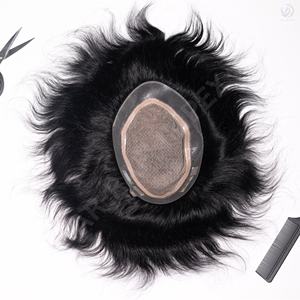 Golden Hair Australia Miraz Border Premium Men's Hairpiece con Mirage Front LACE PU Technique Indian Remy Hair Premium Tupé - Product Image 1