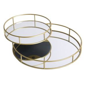 Bandeja de oro rectangular brillante con asas recortadas para regalos modernos de Eid y productos premium de exhibición de comida de Ramadán - Product Image 3