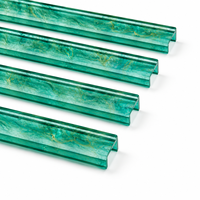 HaloOne – Nouvelle collection de supports de mahjong américains de luxe, verts et dorés, 4 pièces, en acrylique premium à bords droits, motif tourbillon doré, collection de designer