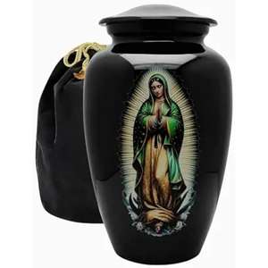 Urna de cremación de Metal altamente decorativa, suministros de decoración funeraria, urnas para cenizas grabadas en banda para cenizas humanas adultas de la India - Product Image 1