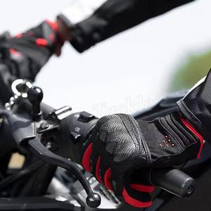 Gants de moto en cuir véritable haut de gamme unisexe avec logo personnalisé pour les courses de motos et les sports pour le cyclisme - Product Image 4