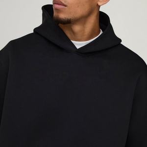 Chándal holgado de gran tamaño en blanco de lana pesada para hombre, chándal de pierna recta, conjunto de pantalones de chándal y Sudadera con capucha de fondo abierto - Product Image 4