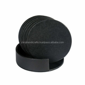 Juego de posavasos negro, posavasos redondo natural, almohadillas finas de madera de acacia para bebidas, tazas de té y café, esteras de madera lisas en blanco, nuevo diseño - Product Image 1