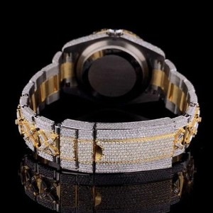 Reloj de Lujo Miyota Automático con Números Arábigos, Reloj para Hombre con Diamantes, Dorado y Plateado, Estilo Hip Hop, Joyería Personalizada, Regalo - Product Image 5