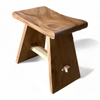 Tabouret en bois de Suar massif, table d'appoint rustique, tabouret de salle de bain fait main, mobilier pour hôtel et complexe hôtelier, fabrication sur mesure OEM ODM