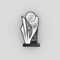 Trophée en acrylique poli durable d'excellence, reconnaissance des employés, gravure personnalisée, impression typographique, événements d'entreprise, Mukesh