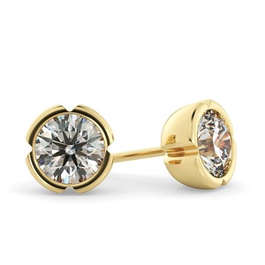 Brillantes pendientes de tuerca con corte redondo HER47, diamante cultivado en laboratorio de 0,30 quilates en platino, para compromiso nupcial - Product Image 2