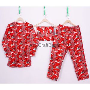 Ensemble de pyjama indien à manches longues imprimé floral en pur coton à col en V pour femmes vêtements de nuit à taille élastique élégant devant - Product Image 4