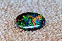 Opale noire éthiopienne, cabochon en pierre précieuse, multi-feu, forme ovale, opales noires lisses, pierre naturelle Welo