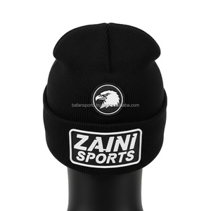 หมวกบีนนี่ถักสำหรับผู้หญิง320 GSM ผ้ายืดนุ่มสีดำติดโลโก้ได้ตามต้องการ - Product Image 2