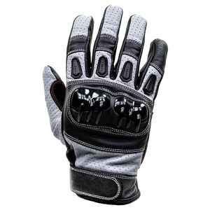 Guantes de moto para hombre medio dedo cuero gamuza personalizados verano moto guantes protección moto guantes - Product Image 6
