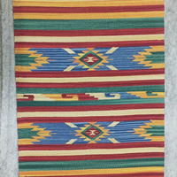 Cotton Handmade Plush Oriental Woven Rectangle Rugs-Floral Outdoor Camping Travel Exercise Picnic Use Machine Washable