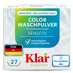 Poudre à lessiver KLAR RTS 3 Vegan Eco Sensitive sans parfum, testée dermatologiquement, hautement biodégradable, 80% détergent à lessiver - Product Image 1