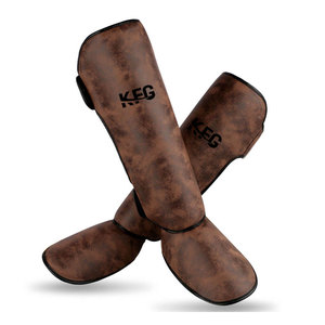 Hot Selling Boxing <b>Shin</b> Guard Soft <b>Padding</b> PU Leather Non-Slip Hook Loop Closure for Training <b>Kickboxing</b> Martial Arts Sports - Product Image 1