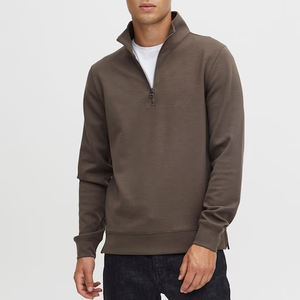 High Quality Half <b>Zip</b> Pullover <b>Quarter</b>-<b>Zip</b> Sweatshirts for <b>Men</b> Cotton 50% Polyester Custom Logo OEM Service - Product Image 6
