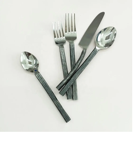 9PCS Couverts en acier inoxydable Couverts de table Couverts Décoratifs en acier miroir artisanat naturel - Product Image 2