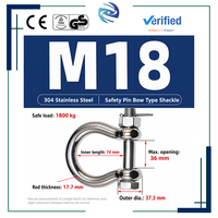 Émerillon de sécurité en acier inoxydable 304, type nœud, poli, quincaillerie marine M14 M16 M18 M20