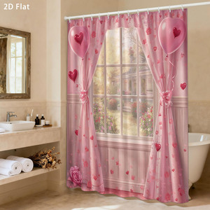 Custom Printed Waterproof Shower Shower <b>Curtain</b> for Bathroom Waterproof Polyester <b>with</b> <b>Hooks</b> - Product Image 1