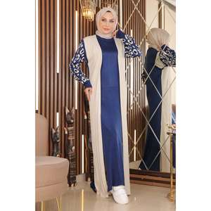 Robe longue décontractée en tricot crocheté à motifs hippie pour femme, col carré, translucide, tailles XS-XL, nouvelle collection Mega Merchant - Product Image 3