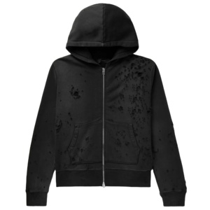 100% coton hommes détresse personnalisé sweat à capuche zippé pour hommes fabriqué en usine de haute qualité contraste couleur sweats à capuche tissu confortable - Product Image 1